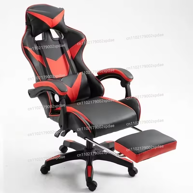 Esports Gaming Cafe - # Chaise de gaming avec repose-pieds,