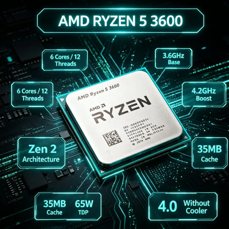 AMD Ryzen 5 3600 R5 6 cœurs 12 - Amd Cpu Ryzen 7 avis et prix
