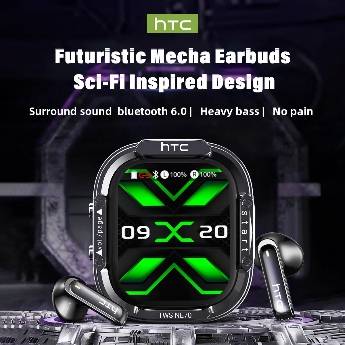 Écouteurs sans fil HTC NE70 Bl - Esports Gaming Earbuds avis et prix
